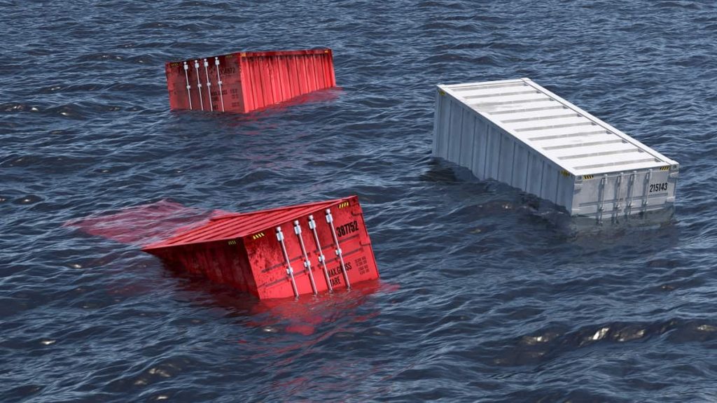  Containers are falling off ships at a rate much higher than the annual average.
