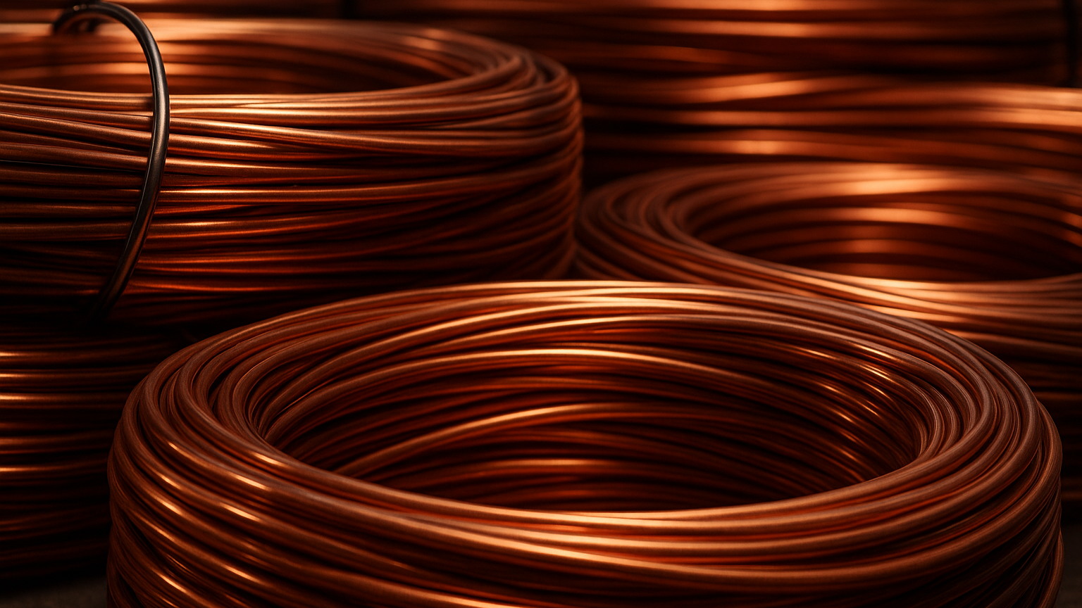 High-definition image of coiled copper wires symbolising Balochistan’s drive for Chinese investment in local copper processing and export enhancement.
