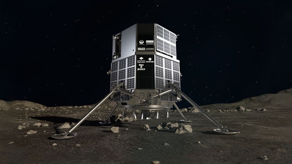An artist's depiction of the first ispace lander, scheduled to launch in 2022, on the moon.