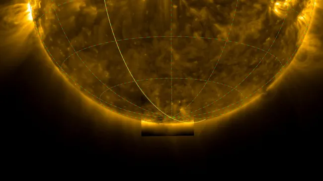 ESA’s Solar Orbiter captures unprecedented images of the Sun’s south pole, revealing magnetic structures and solar activity.