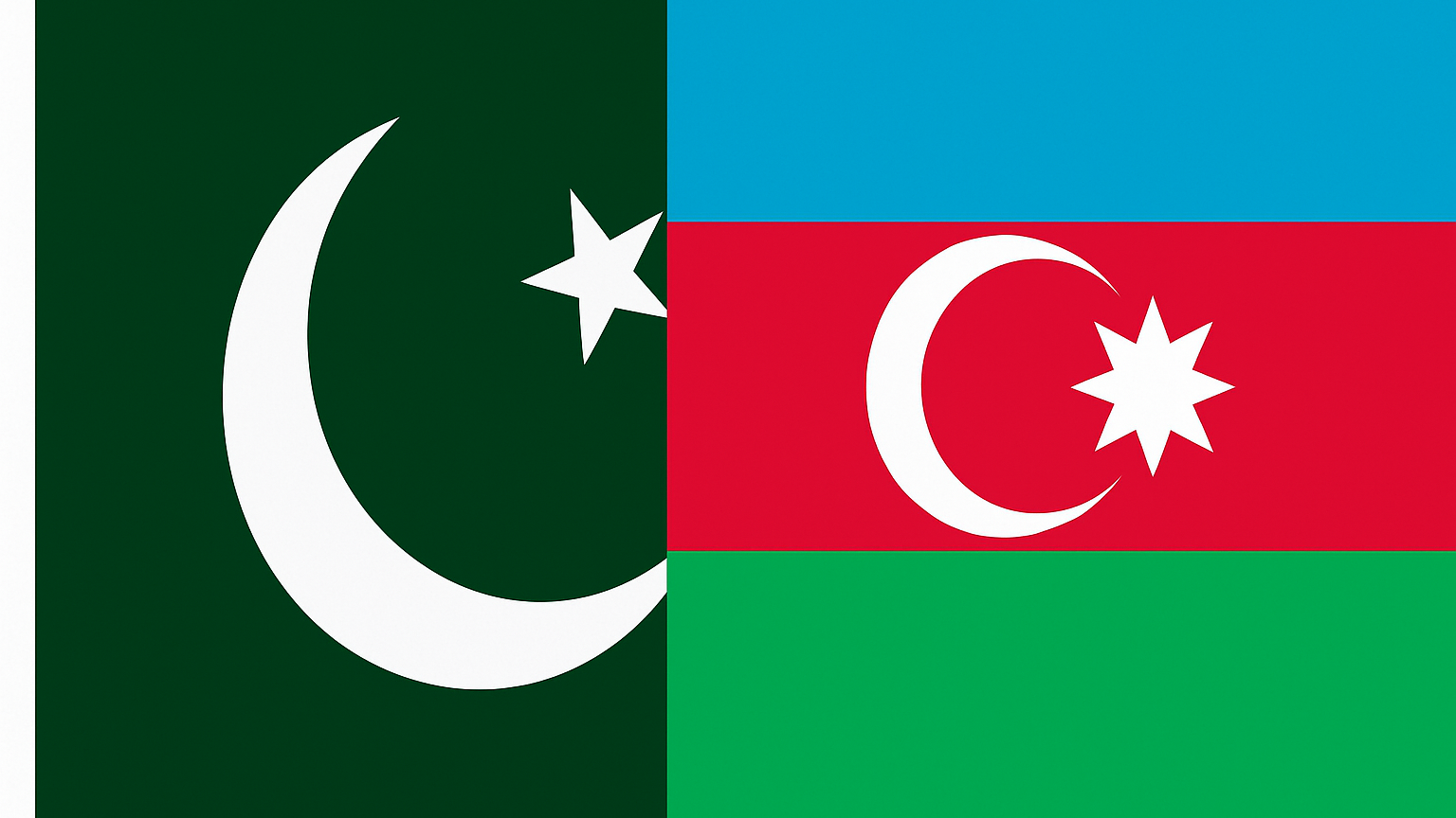 Side-by-side flags of Pakistan and Azerbaijan, symbolizing international travel and highlighting Azerbaijan visa requirements for Pakistani travellers.
